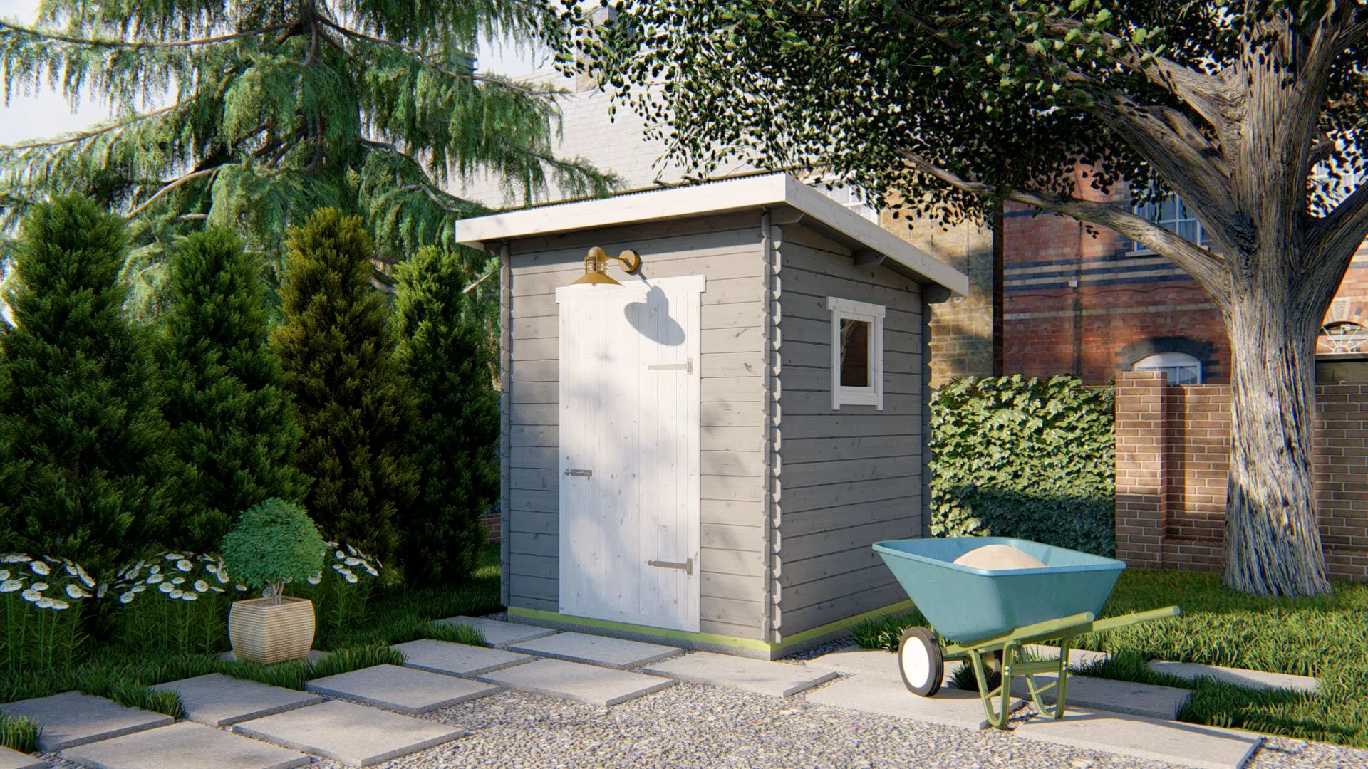Abri de jardin Zellik peint